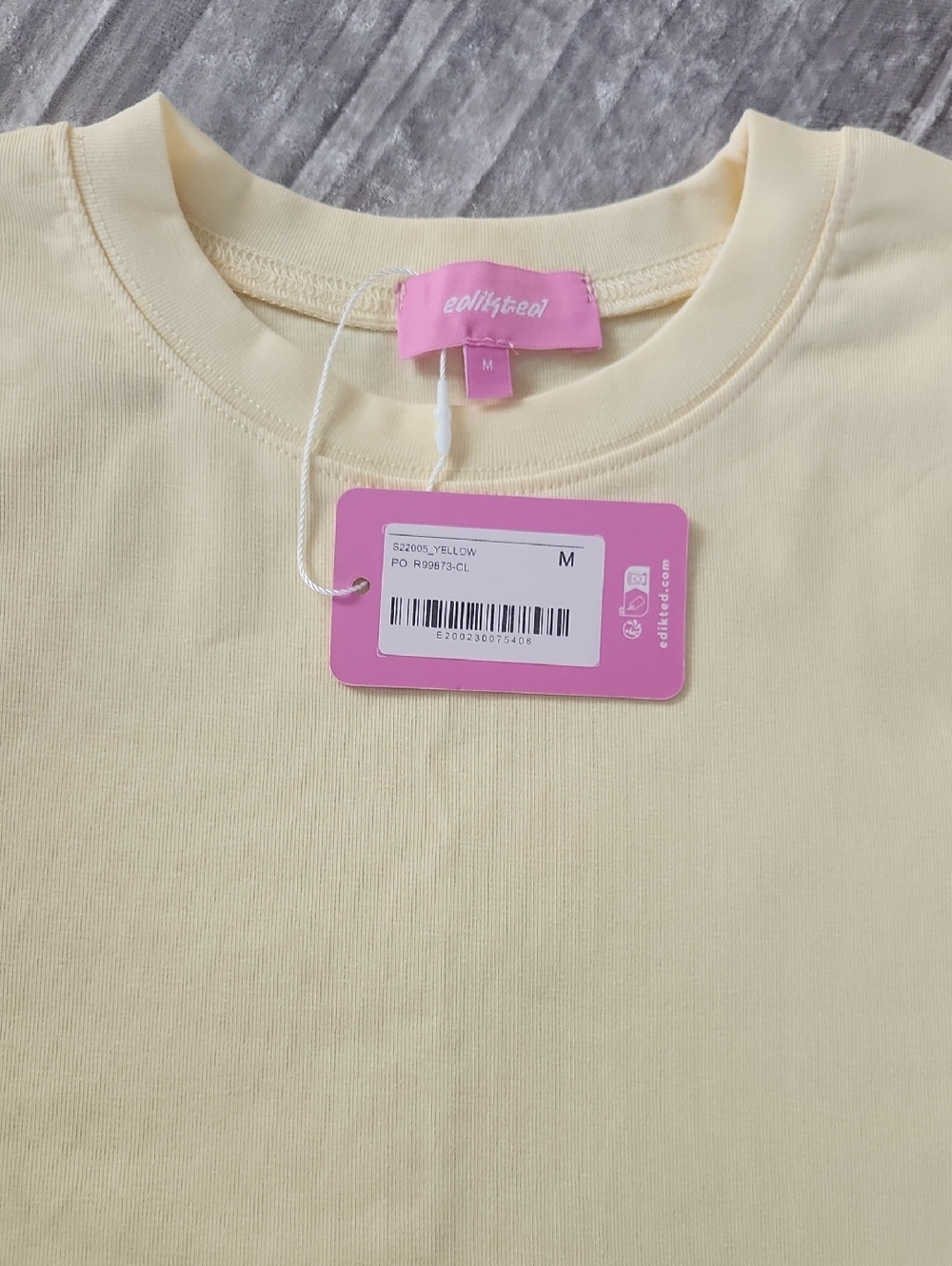 Edikted Pale Yellow Long Sleeve Tee